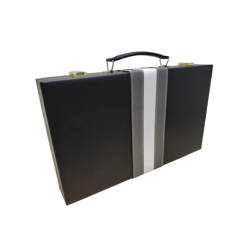 Educational Indoor Family Backgammon Set-Premium PU & Wooden Foldable Magnetic Eco-Friendly Luxury Customizable