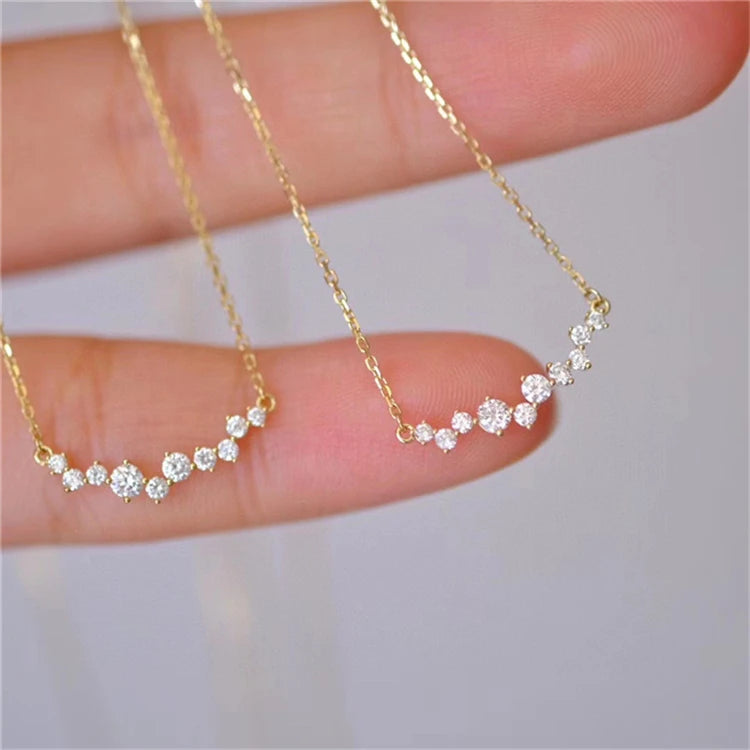 Luxury Design Gold Plating S925 18inch AAAAA Cubic Zirconia Jewelry Necklace