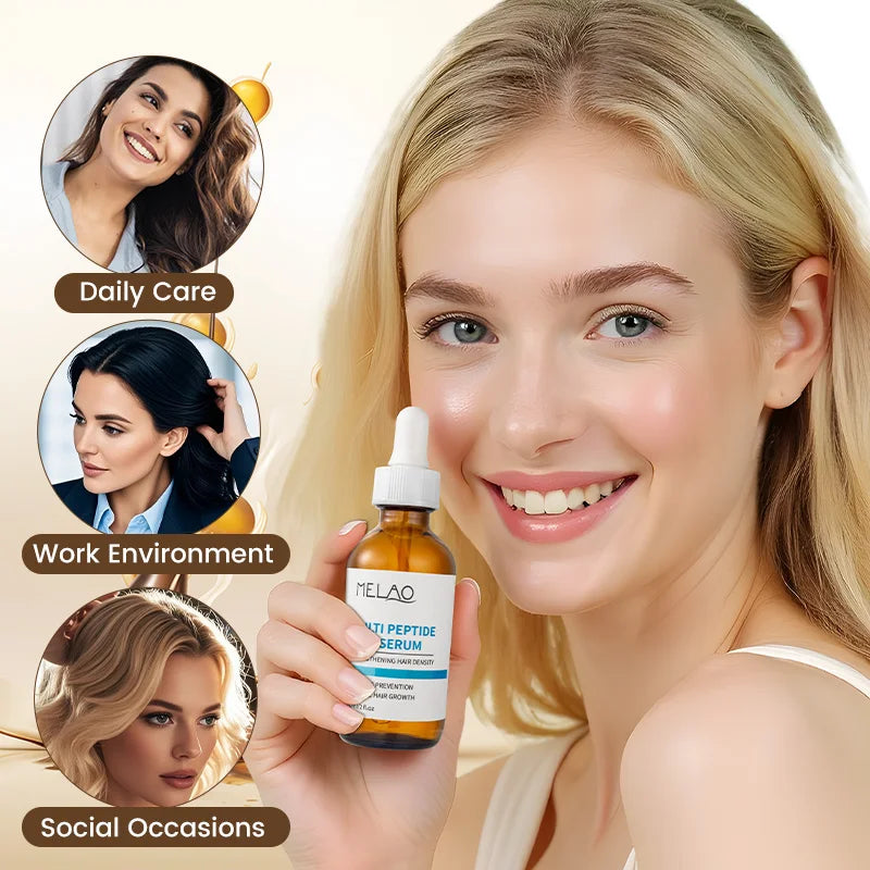 Custom Logo Concentrate Hair Loss Treatment 60ml Rapid Hair Growth Serum Male Women Multi Peptide Hair Serum