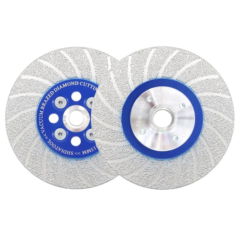 4in/4.5in/5in Vacuum Brazed Double Sided Diamond Saw Blade Cutting Grinding Disc Cutting Off Wheel With 5/8"-11 / M14 Flange