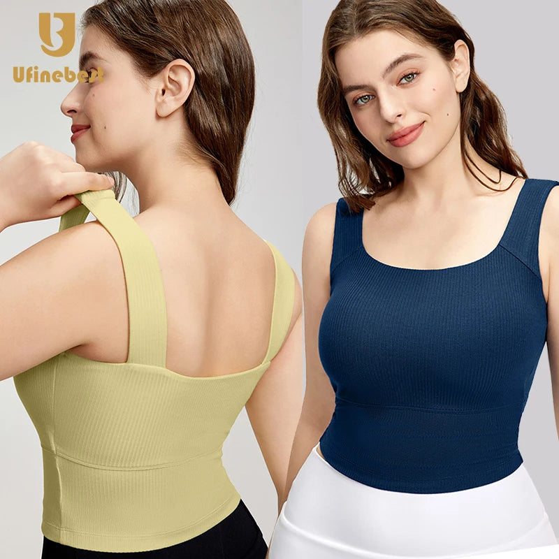 Mujer Manufacturer Yoga Plus Size Ribbed Sleeveless Running Crop Top Woman Gym Jogging Blank Yoga Tank Tops