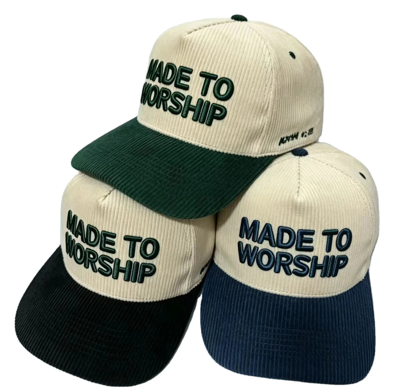 Custom Logo 3D Embroidered Corduroy Baseball Cap with Gold Copper Buckle Closure-Unisex Sports Dad Hat