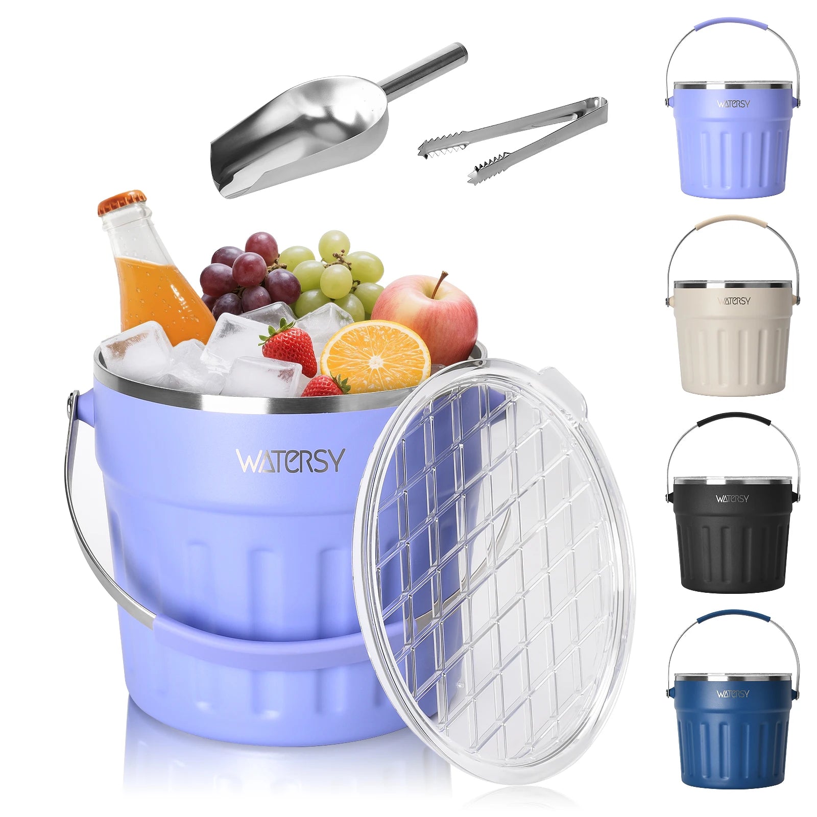 Watersy 260oz Double Wall Ice Bucket New Hot Sale 304 Stainless Steel Ice Pail Reusable Drinkware Adult for Sport Party Bar