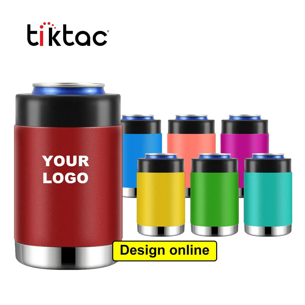 Bpa Free 12 oz Double Walled Stainless Steel Insulator Cola Beer Can Cooler Holder