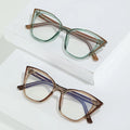 7024 Luxury Optical Frame Design Custom Logo Cat Eye Blue Light Blocking Glasses for Women PC Material Solid Pattern