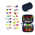 16PCS Fishing Spoon Trout Lures Bass Lures Spinning Lures Hard Metal Spinner Baits Kit with Carry Bag