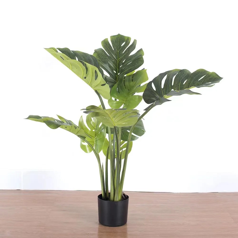Modern Indoor Decor Bonsai Tree Plastic Artificial Palm for Garden Landscaping Home Decor Christmas Indoor Fake Plants Pot