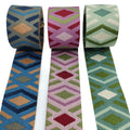 Wholesale 50mm Retro Ethnic Style Polyester Jacquard Webbing Geometric Diamond Ribbon 100% Polyester 2mm for Bags Belts