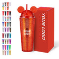 Hot Sale Wholesale 16oz 24oz Double Wall Plastic Tumbler  Mouse Lid for Tumbler Cup With Lid Straw