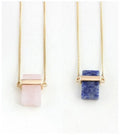 New  Trendy Crystal Jewelry Rose Quartz Pendant Natural Healing Stone Handmade Necklace