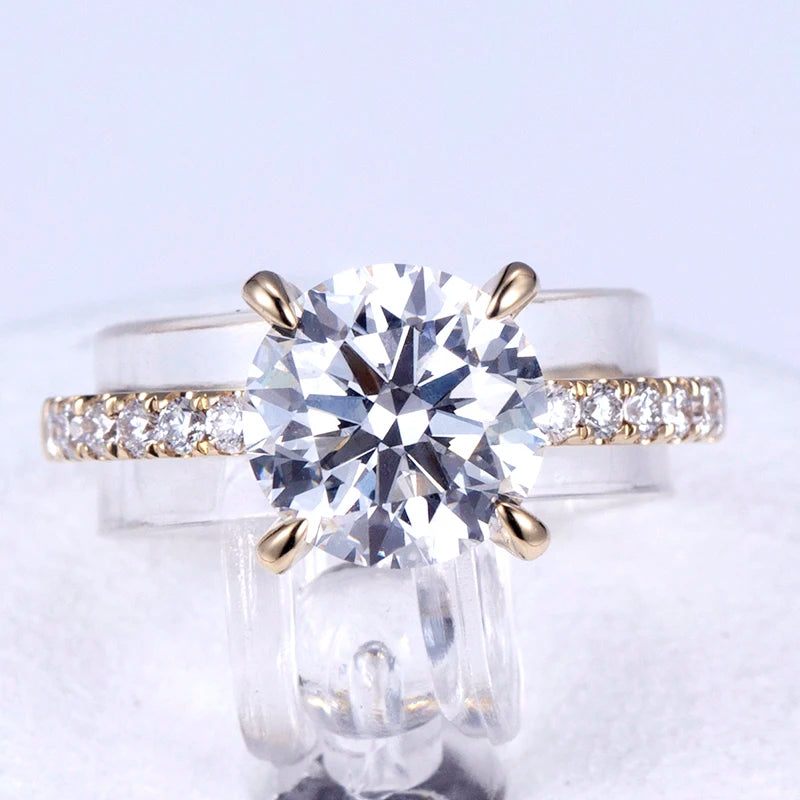 MSR-676 Beautifully Designed Gemstone 18k Solid Gold Ring Birthdays Pretty Lab Grown Diamond Fine Jewelry Ring