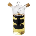 2-in-1 Transparent Glass Cruet Bottles 250ml Olive Oil Vinegar Dispenser with Screw Cap for Kitchen Cooking Packed in Cartons