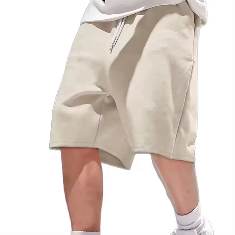 Customized Men's Casual Running Shorts 100% Cotton Gym Pants Breathable Loose Fit Mid Waist Drawstring Shorts