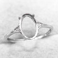 Sterling Silver 7*11mm Semi Mount Ring Empty Frame Blank Support Claws Setting S925 Base Holder Without Center Stone for Inlay