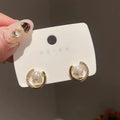 AA00832 New Arrival Trendy Round Exquisite Pearl Round Simple Stud Earrings for Women Fashion Crystal Jewelry