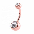 Hot Sale Fashion Gold Plated Stainless Steel Barbell Belly Button Ring Surgical Steel Navel Piercing Jewelry for Women Weddings