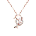 Fashion Jewelry Prata Necklace Zirconia Dolphin Pendant 925 Sterling Silver Necklace with Shell MOP