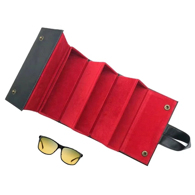 Fashion 5 Slots Leather Sunglasses Storage Box Luxury Packaging Sunglasses Box
