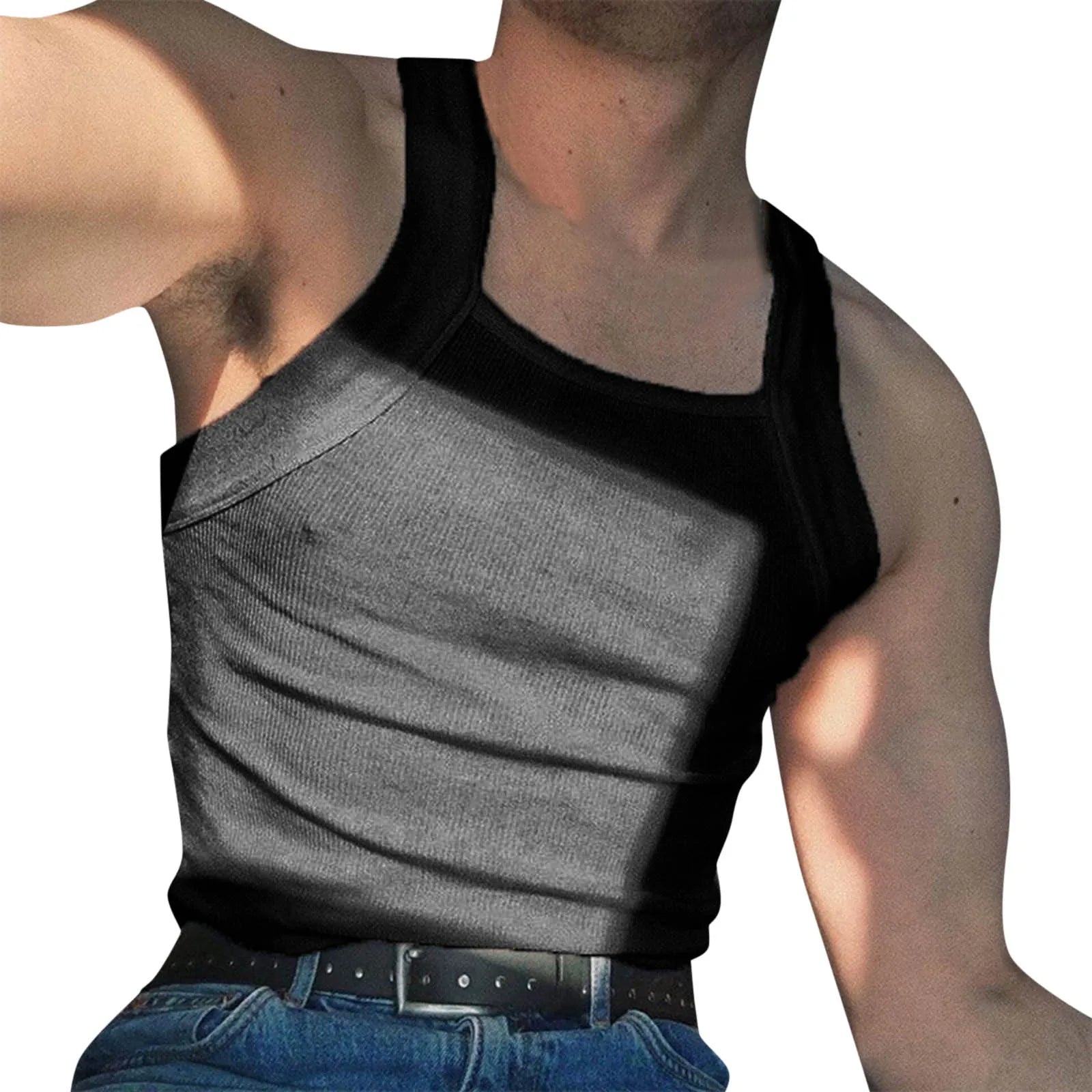 New Arrival Sport Tank Top Breathable Muscle Vest Custom Logo Workout Wear Sleeveless Fitness Rib Tops Men Gym Tank Top