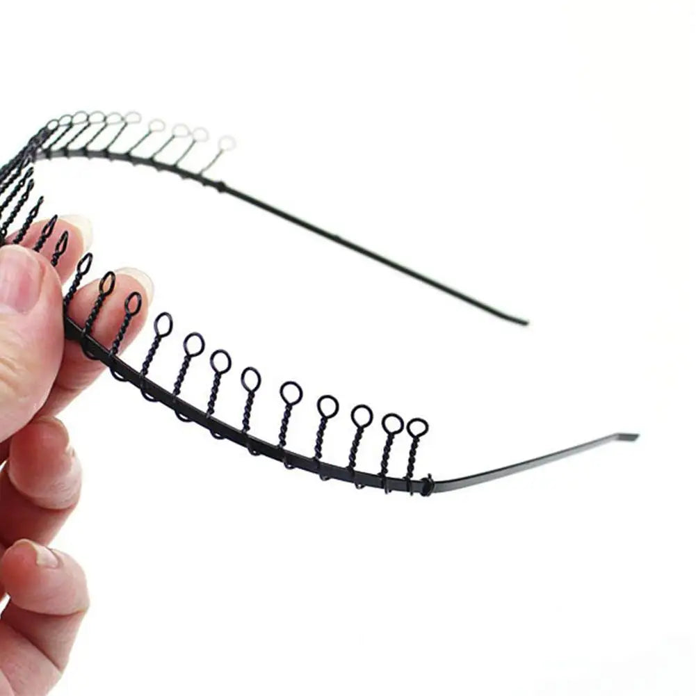 MIO Metal Headband Spring Wavy Hair Band Unisex Hairband for Men Women Sport Hair Hoop Non-slip Headwear Hair Accessories