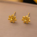 Wholesale Stainless Steel 18k Gold Plated Trend Cute Dainty Women Fashion Jewelry Daisy Flower Earrings