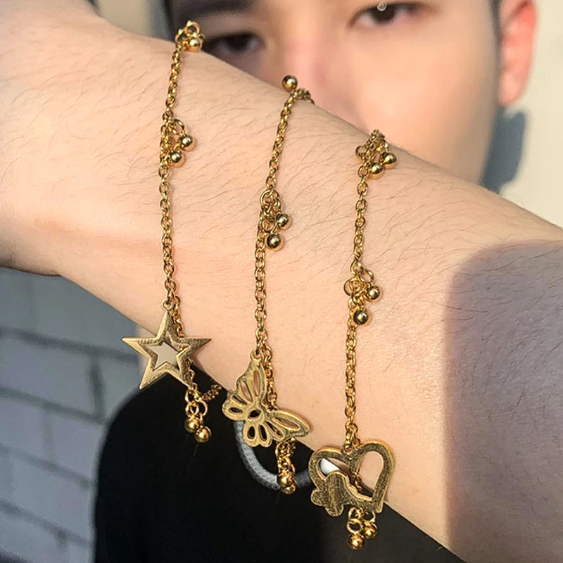 HOVANCI 14k Pvd Stainless Steel Bracelet 2022 Star Mother Heart butterfly Stainless Steel Gold Water Resistant Bracelet