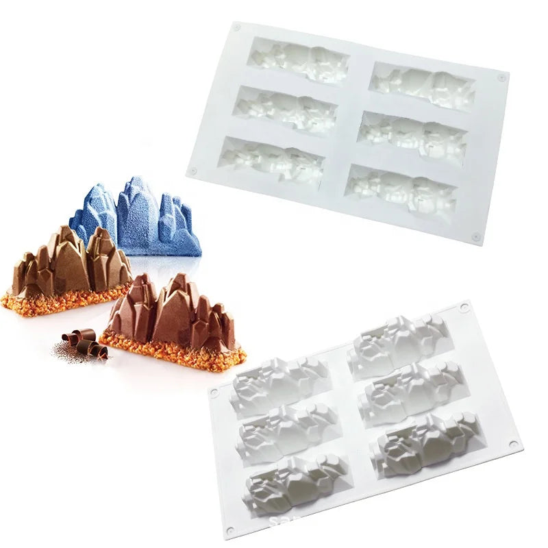 D5085 Snow mountain iceberg ice block Scented candle Pudding Mousse cake ice cream candy Chocolates Resin Mold Silicone 3D Mould