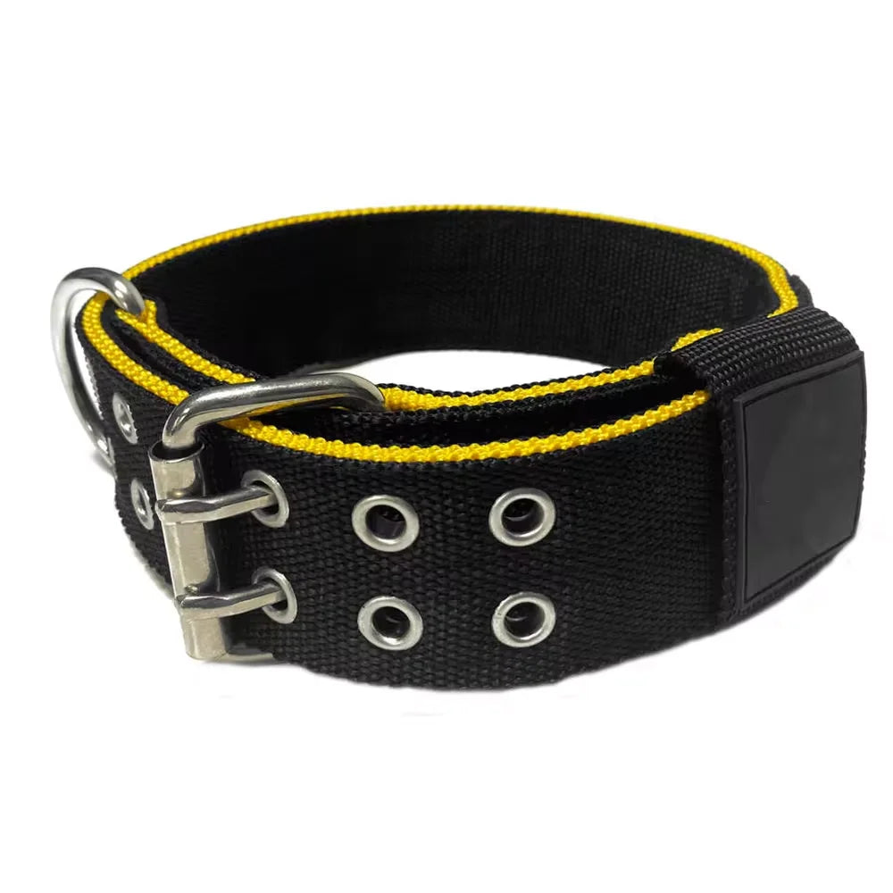 Factory Customized Luxury Personalized Nylon Wide Dog Collar 2inch Close Control Large Dog Tactical Collar