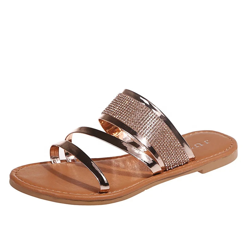 Fashionable Women's Spring Summer Sandals Breathable and Anti-Slip New Trendy Thong Designs Outdoor Plain Slippers