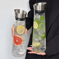 Large Cool Glass Pitcher Water Kettle Jug Carafe With Flow Lid
