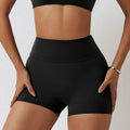 New High-waisted Fitness Shorts Seamless Double-sided Brushed Buttocks Skinny Outdoor Running Sports Shorts