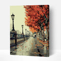 16 * 20 Inches Adults Kids Painting by Numbers Kit DIY Canvas Paris Oil Painting Adult Urban Street Lamp Paint by Numbers