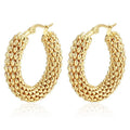 Waterproof Vintage Corn Chain 316l Jewelry 18K PVD Gold Plated Stainless Steel Hypoallergenic Chunky Hoop Earrings Children's
