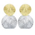 Custom Minimalism Round Vintage Double Lotus Leaves Dangle Drop Earring 925 Sterling Silver 14k 18k Gold  for Women Girl Lady