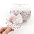 New Design 10ml Vial Circle Wig Cosmetic Stickers White Vinyl Label with Gold Accents for Perfume Lipstick Skin Care Toothpaste