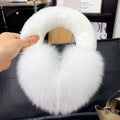 Unisex Real Fox Fur Earflap Outdoor Cold Protection Ear Cover Women Winter Warm Earmuffs Soft Plush Students Ear Warmer