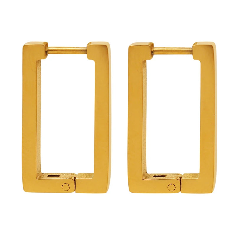 Simple Geometric Earrings Hollow Rectangular Fashion Jewelry Stainless Steel Earrings