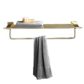 Stainless Steel Wall-Mounted Towel Rack with 2-Tier Bar Shelf Modern Design Durable Bathroom Storage
