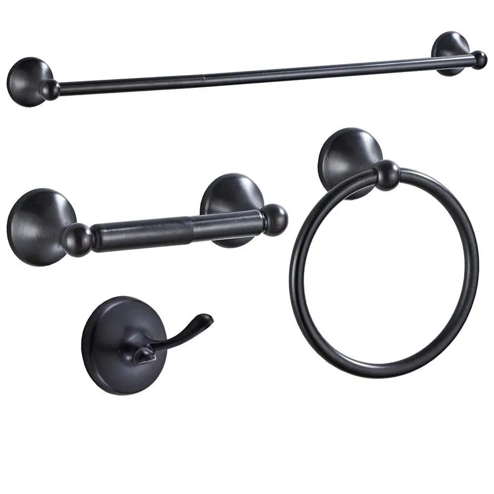 Stainless Steel Heated Modern Design 4-Piece Bathroom Hardware Set with Towel Bar