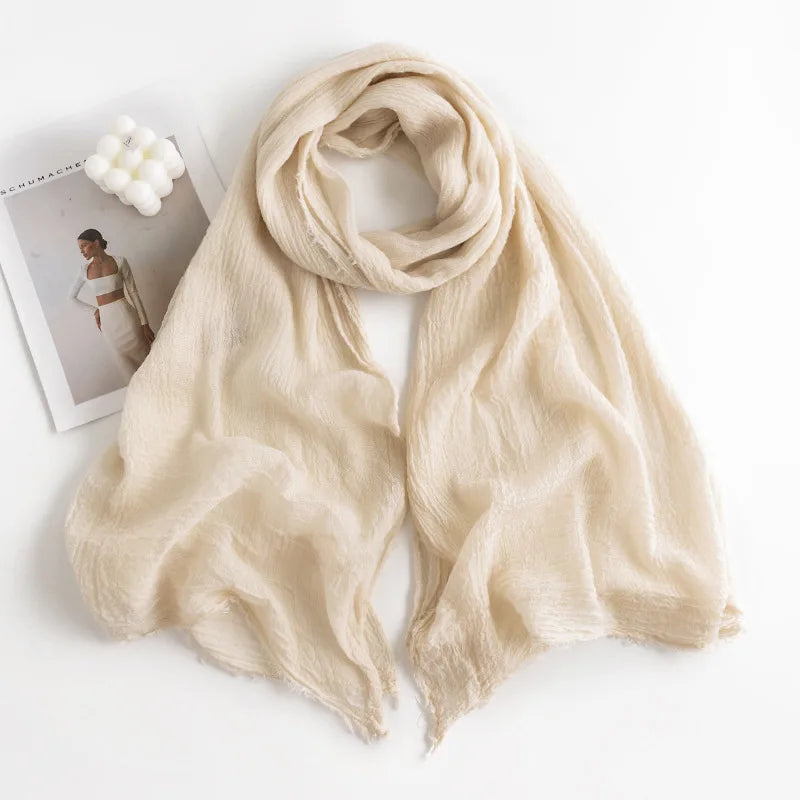Single Solid Color Sunscreen Women Elegant and Fashionable Shawls Simple Autumn Winter Scarves