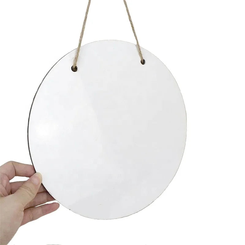 Circle Shape Sublimation Blank MDF Wooden Welcome Sign Door Hangers for Christmas/Hotel/Home/Bar/Garden Use