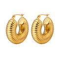 ERESI Fashion Jewelry Earring Snail Shell Hollow Statement Chunky Earrings Stylish 18K Gold Plated Stainless Steel Hoop Earrings