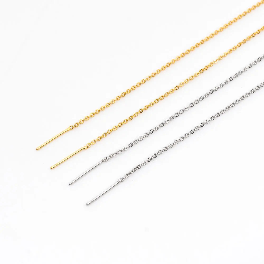 Stainless Steel Cross Chain with Adjustable Length Surface Plated With Genuine Gold O-Shaped Women Necklace