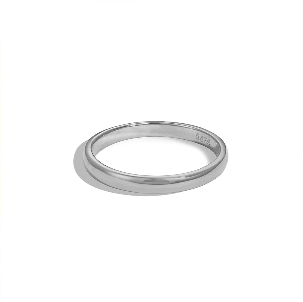 Minimalist New Design Hypoallergenic Non Tarnish S925 Silver Rhodium 18K Gold Plated Polish Circle Women Rings Jewelry Women