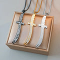 New Big Vintage Allah Pendant Scimitar Titanium Stainless Steel Islamic Jewelry Sword Charm Necklace for Men