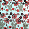 High-Grade French Vintage Red Safflower Polyester Lace Sequin Embroidery Fabric Eco-Friendly Mesh Promotional Product 1 Yard