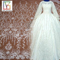 Hot Sale Luxury 100%poly Machine Heavy Beads Sequins Knitting Embroidered African Wedding Laces Bridal Fabric for Women