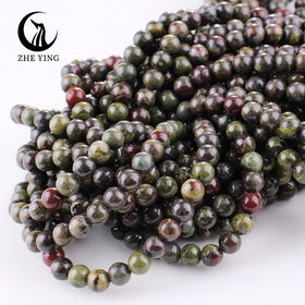 Zhe Ying 6/8/10mm Dragon Blood Jasper Stone Beads Bracelet Natural Stone Beads for Jewelry Making Dragon Blood Jasper Beads
