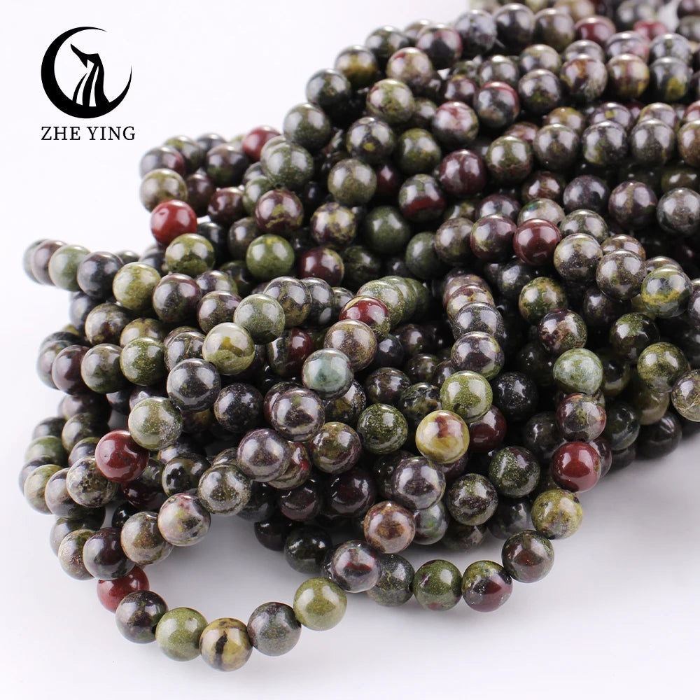Zhe Ying 6/8/10mm Dragon Blood Jasper Stone Beads Bracelet Natural Stone Beads for Jewelry Making Dragon Blood Jasper Beads