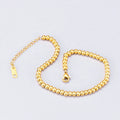 18k Gold Plated Stainless Steel Simple Bead Beaded Rose Gold Chain Bracelet
